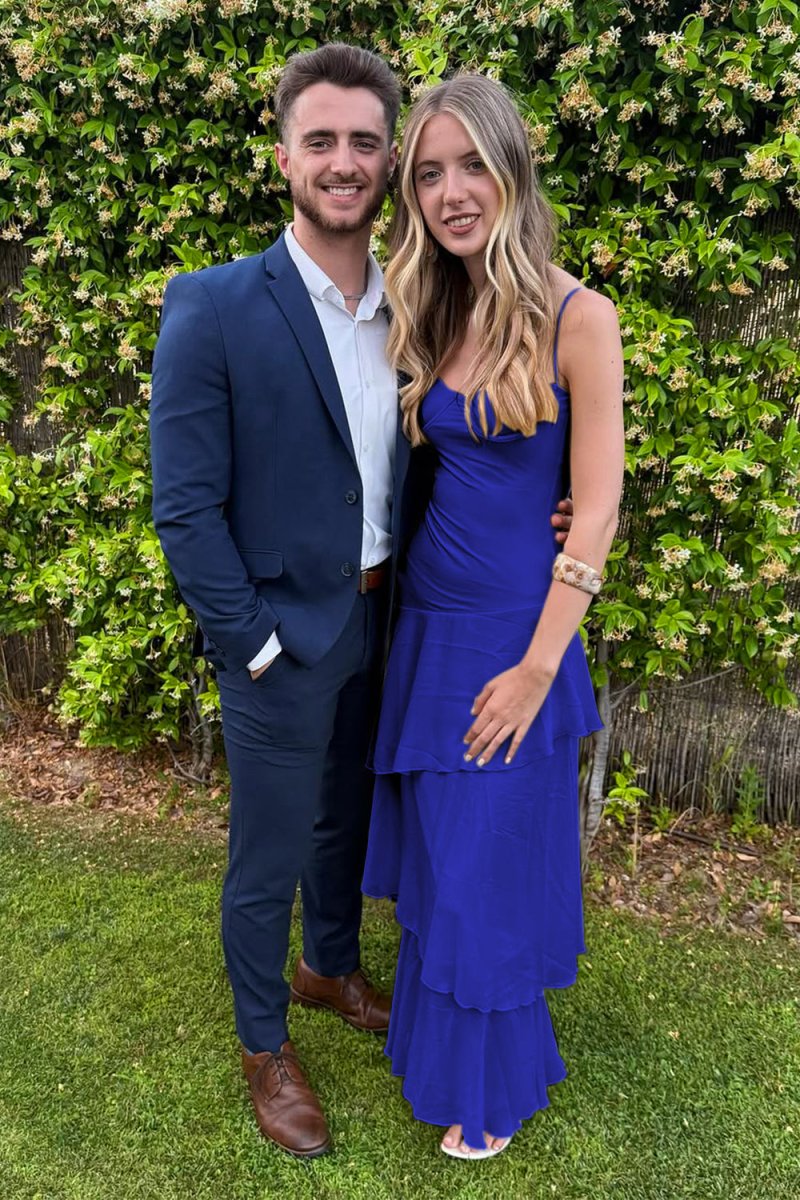 Saevy | Yellow - Spaghetti Straps Chiffon Sheath Long Formal Prom Dresses With Ruffles - KissProm