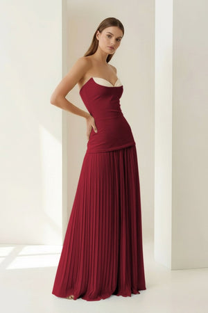 Blue Sweetheart Sheath Chiffon Pleated Long Prom Dresses – Prom Dress by KissProm | Available at KissProm