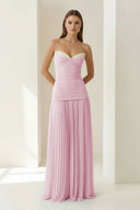 Blue Sweetheart Sheath Chiffon Pleated Long Prom Dresses – Prom Dress by KissProm | Available at KissProm
