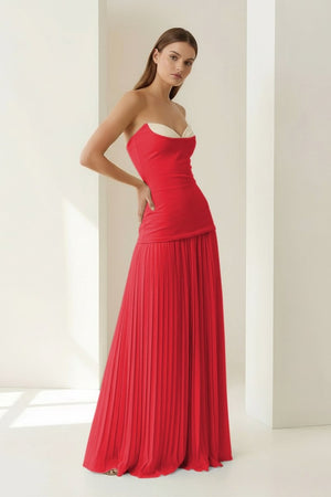 Blue Sweetheart Sheath Chiffon Pleated Long Prom Dresses – Prom Dress by KissProm | Available at KissProm