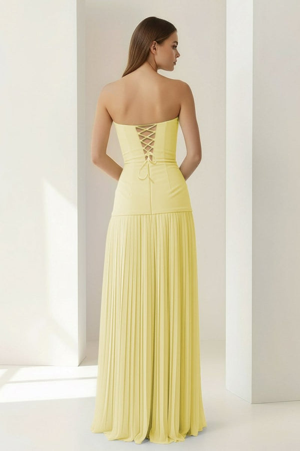 Blue Sweetheart Sheath Chiffon Pleated Long Prom Dresses – Prom Dress by KissProm | Available at KissProm