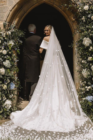 Gorgeous  Mermaid Off the Shoulder White Satin Wedding Dresses – Wedding Dresses by KissProm | Available at KissProm
