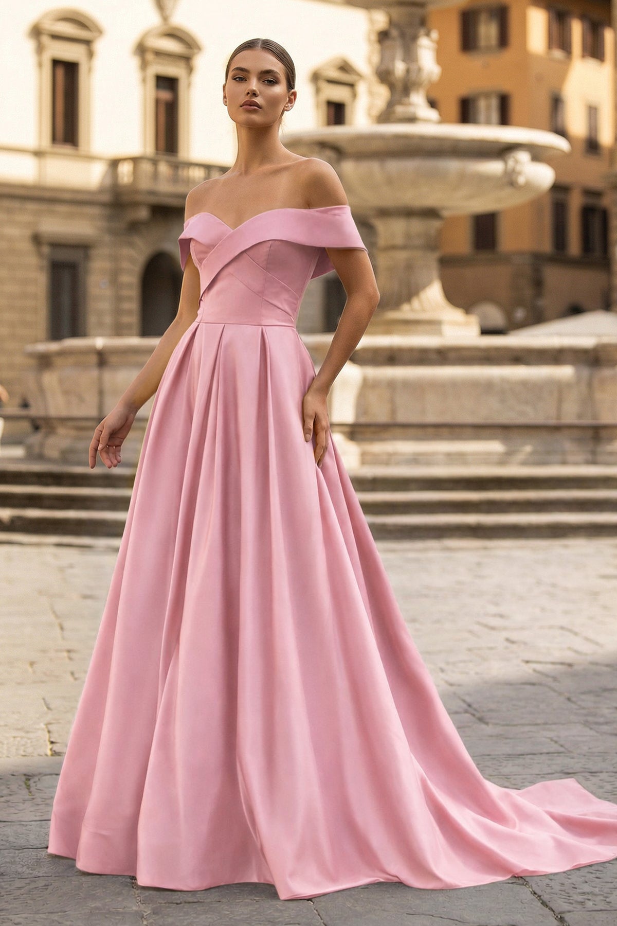 A-Line Prom Dresses Celebrity Style Dress Christmas Sleeveless Off The Shoulder Satin with Slit A-Line Prom Dresses Celebrity Style Dress Christmas Sleeveless Off The Shoulder Satin with Slit