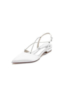 Satin Pointed Toe Beading Buckle Kitten Heels - KissProm