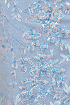 Seliya | Sky Blue - Strapless Mermaid Sequined Lace Long Formal Prom Dresses With Slit - KissProm