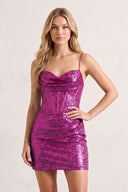 Brooklynn |Short Sheath Sequin Corset Homecoming Dress