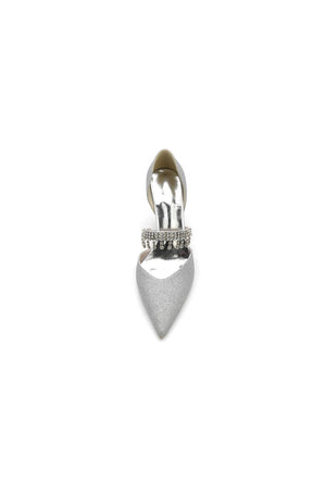 Sequin Crystal Strap Pointed Toe High Heels - KissProm
