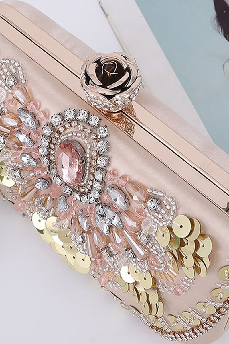 Sequins Rhinestones Square Party Handbag - KissProm