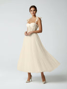 Sex Short White Wedding Dresses With Tulle Tea - Length - KissProm