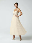 Sex Short White Wedding Dresses With Tulle Tea - Length - KissProm