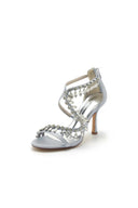 Sexy Crystal Beaded Thin Strap High Heels - KissProm