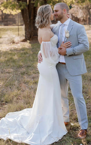 Sexy Mermaid Sweetheart Satin Wedding Dress With Open Back And Beading