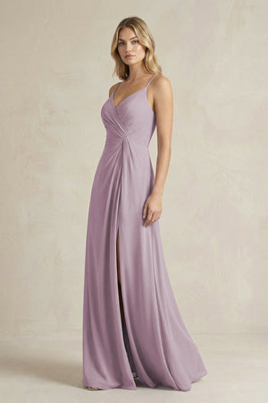 Sheath Cami Strap Ruched Chiffon Bridesmaid Dress in Dusk - KissProm Bridesmaid Dresses