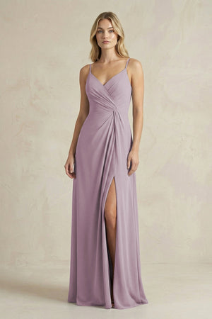 Sheath Cami Strap Ruched Chiffon Bridesmaid Dress in Dusk - KissProm Bridesmaid Dresses