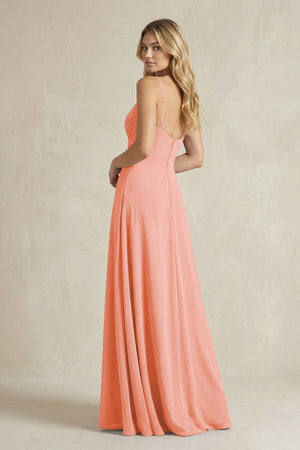 Sheath Cami Strap Ruched Chiffon Bridesmaid Dress in Rosette - KissProm Bridesmaid Dresses