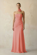 Sheath Chiffon Strapless Pleated Bridesmaid Dress in Mulberry - KissProm Bridesmaid Dresses