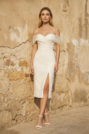 Celestia | Sheath Off - The - Shoulder Sleeveless Tea - Length Wedding Dresses  – Wedding Dresses by KissProm | Available at KissProm