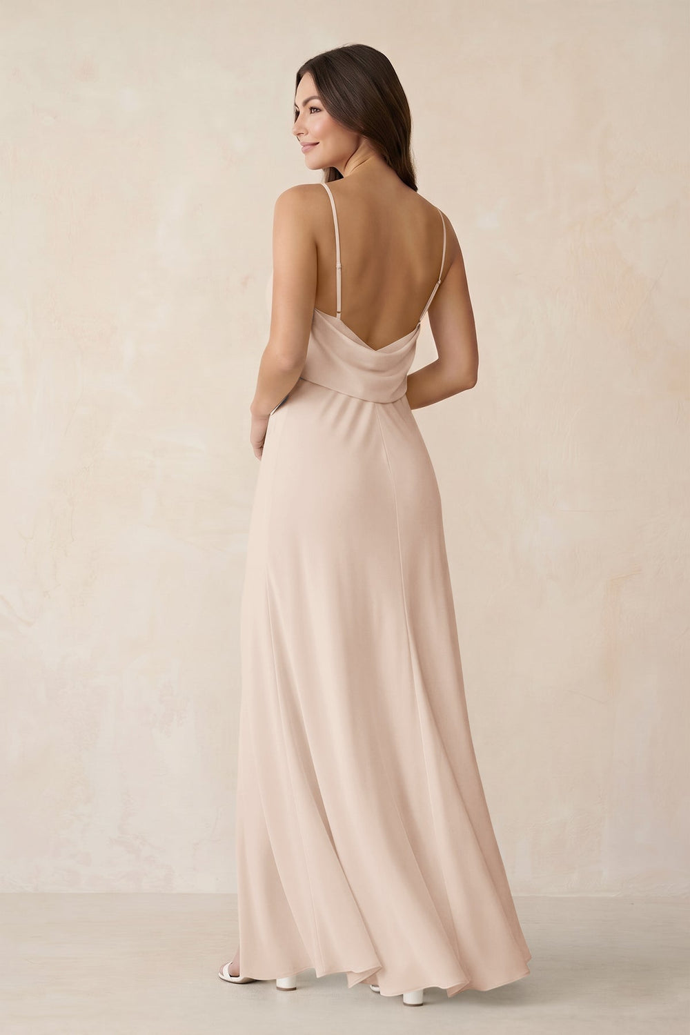 Sheath Satin Bridesmaid Dress with Side Slit in Buttercream - KissProm Bridesmaid Dresses