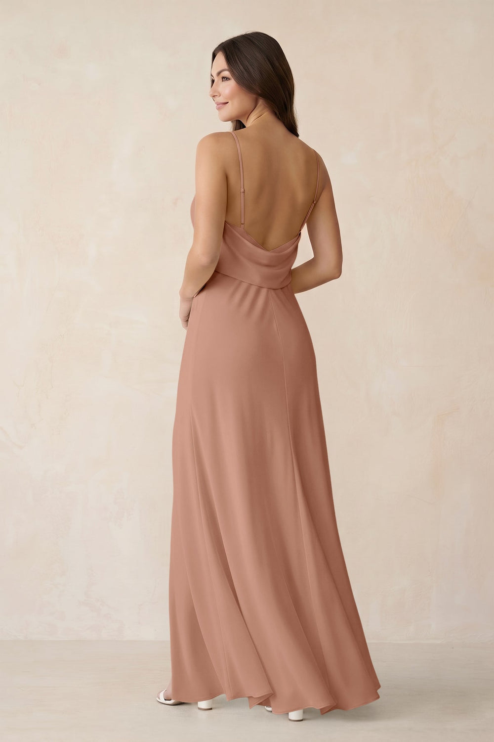 Sheath Satin Bridesmaid Dress with Side Slit in Rosette - KissProm Bridesmaid Dresses