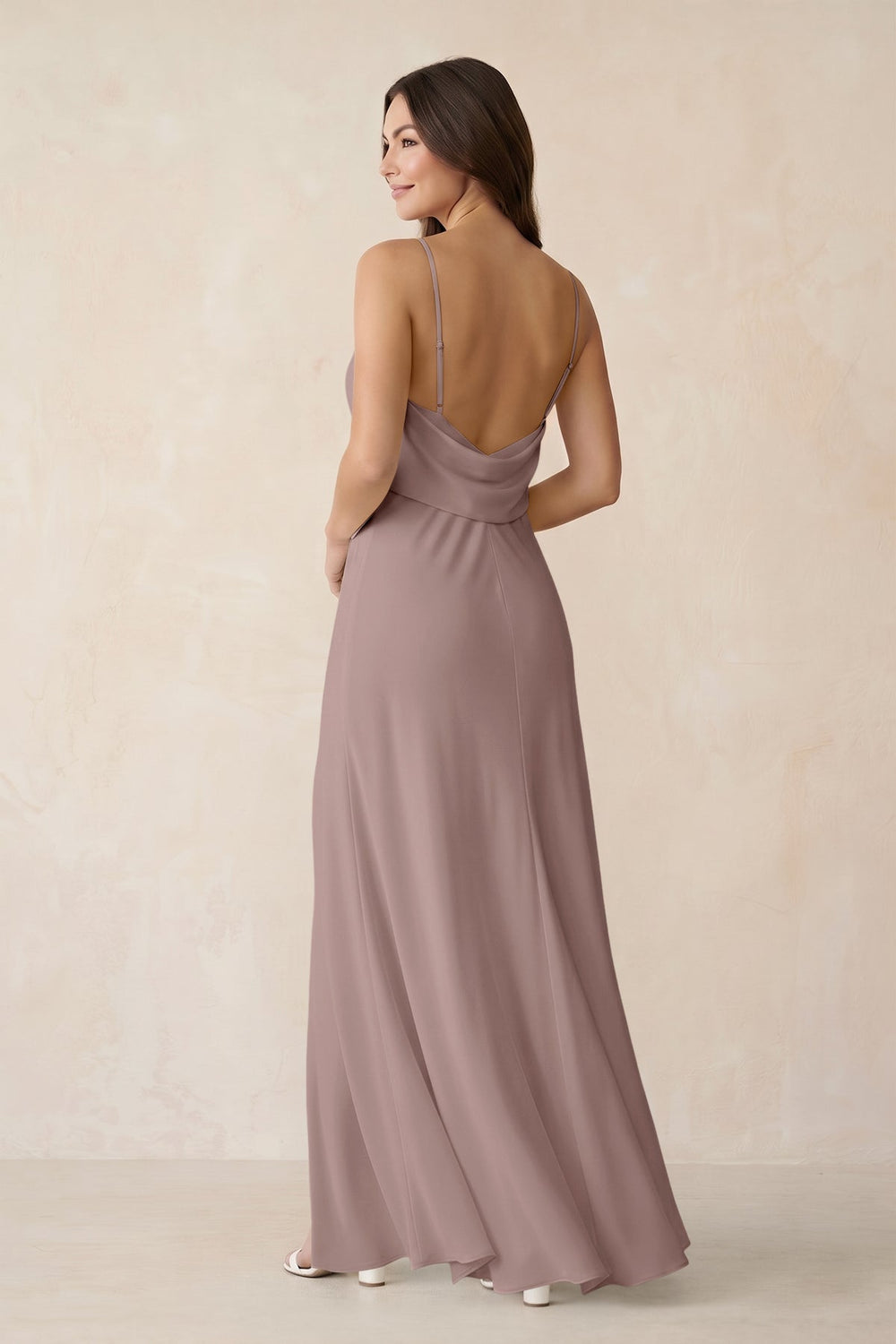 Sheath Satin Bridesmaid Dress with Side Slit in Toffee - KissProm Bridesmaid Dresses