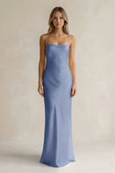 Sheath Satin Spaghetti Strap Bridesmaid Dress in Mist - KissProm Bridesmaid Dresses