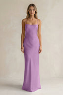 Sheath Satin Spaghetti Strap Bridesmaid Dress in Vintage Mauve - KissProm Bridesmaid Dresses