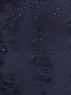 Laelia | Navy Blue Sheath Short Homecoming Dress With Appliques