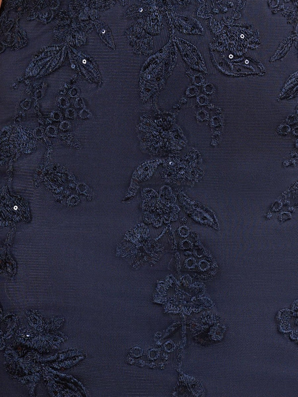 Laelia | Navy Blue Sheath Short Homecoming Dress With Appliques