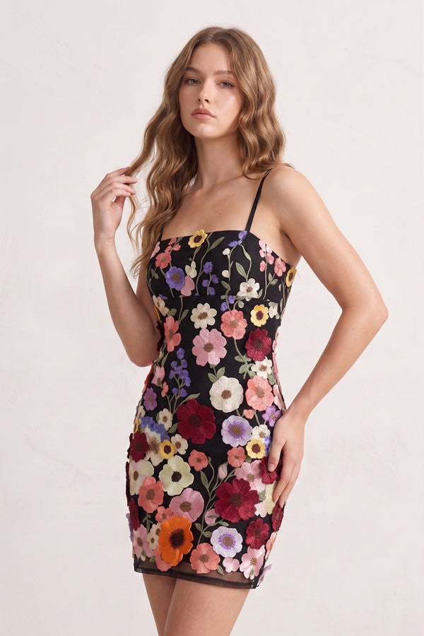 Sheath Spaghetti Straps 3D Flower Homecoming Dress - KissProm