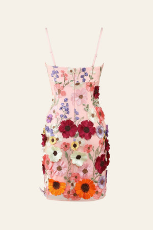 Sheath Spaghetti Straps 3D Flower Homecoming Dress - KissProm