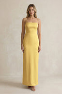 Sheath Spaghetti Straps Satin Bridesmaid Dress in Gold - KissProm Bridesmaid Dresses
