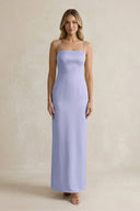 Sheath Spaghetti Straps Satin Bridesmaid Dress in Lavender - KissProm Bridesmaid Dresses