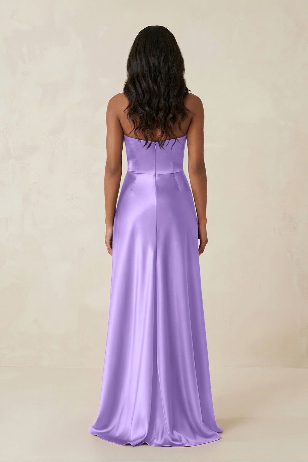 Sheath Strapless Ruffled Satin Bridesmaid Dress in Vintage Mauve - KissProm Bridesmaid Dresses