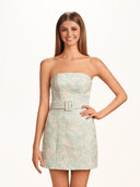 Mint Green Sheath Strapless Short Homecoming Dress - KISSPROM