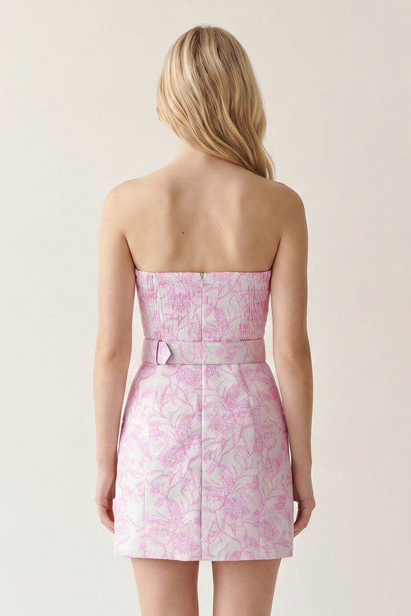 Pink Sheath Strapless Short Homecoming Dress - KISSPROM