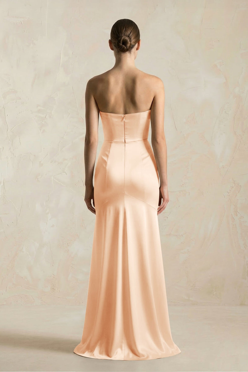 Sheath Sweetheart Corset Satin Bridesmaid Dress in Pale Blush - KissProm Bridesmaid Dresses