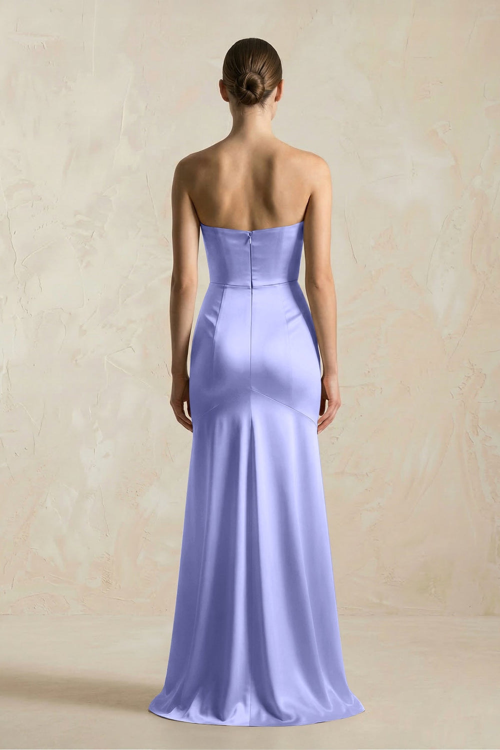 Sheath Sweetheart Corset Satin Bridesmaid Dress in Steel Blue - KissProm Bridesmaid Dresses