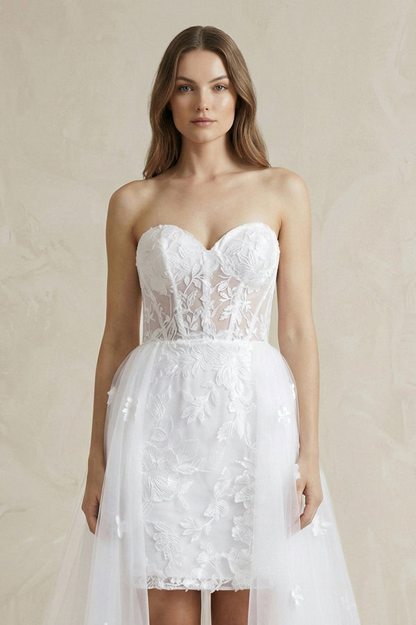 Sheath Sweetheart Lace Wedding Dresses - KissProm Wedding Dresses