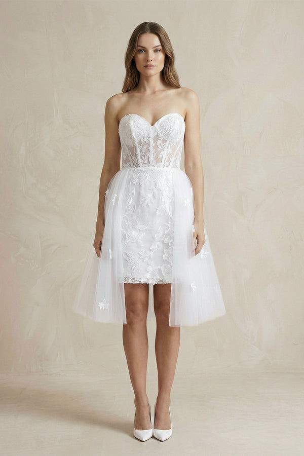 Sheath Sweetheart Lace Wedding Dresses - KissProm Wedding Dresses