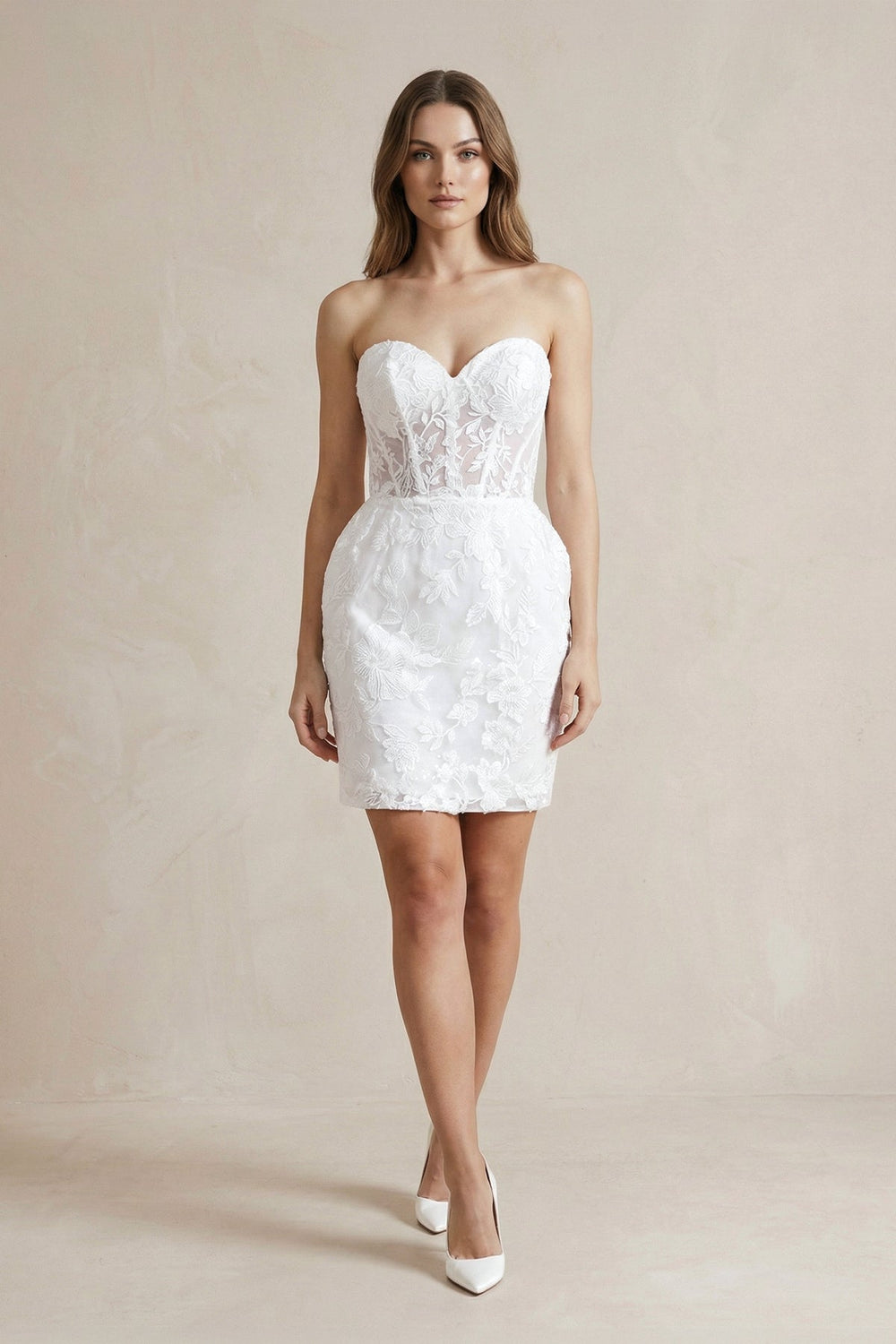 Sheath Sweetheart Lace Wedding Dresses - KissProm Wedding Dresses