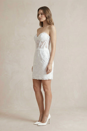 Sheath Sweetheart Lace Wedding Dresses - KissProm Wedding Dresses