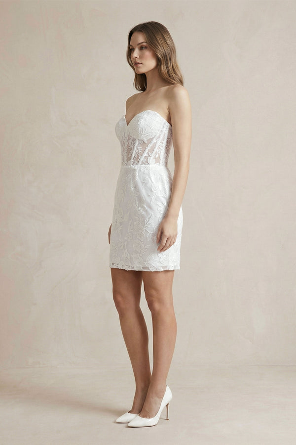Sheath Sweetheart Lace Wedding Dresses - KissProm Wedding Dresses