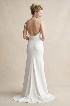 Mermaid Silk Like Satin Wedding Dresses With Flower(s)High Split - KissProm