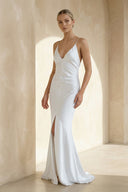 Sheath V-Neck Sleeveless Floor-Length Wedding Dresses – Wedding Dress by kissprom | Available at KissProm