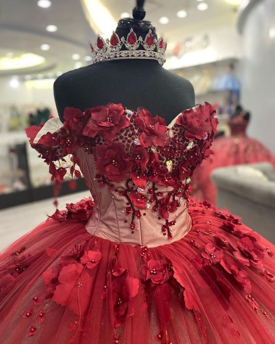 strapless open back dress Glamorous Pink Quinceanera Ball Gown with Ruffles G2015 Size 8 / Coral main image 0