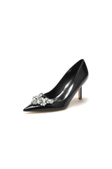 Shiny High Heels with Crystal Embellishments - KissProm