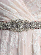 Short Sleeve V - neck Pleated Long Lace Wedding Dress - KissProm