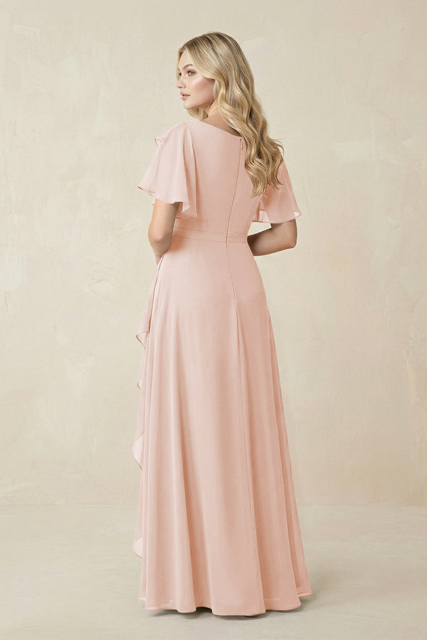 pale pink short bridesmaid dresses Light Pink Bridesmaid Dresses,Knee Length Bridesmaid Dress,Elegant Bridesmaid Dress,BD00255, US16W / Dark Navy