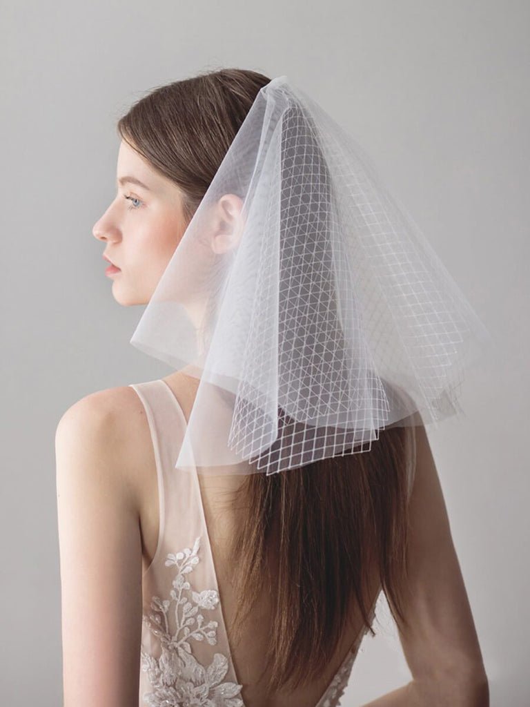 Shoulder Length Ivory Wedding Veils - KissProm