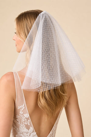 Shoulder Length Wedding Veils in Ivory - KissProm Wedding Veils